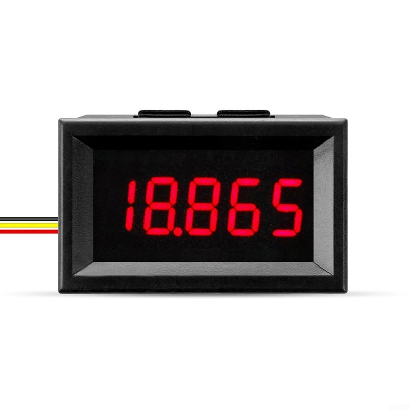 فولتميتر رقمي أحمر DC 0-33V شاشة LED بخمسة أرقام لقياس الجهد إلكترونيات السيارات والهواة - Image 1